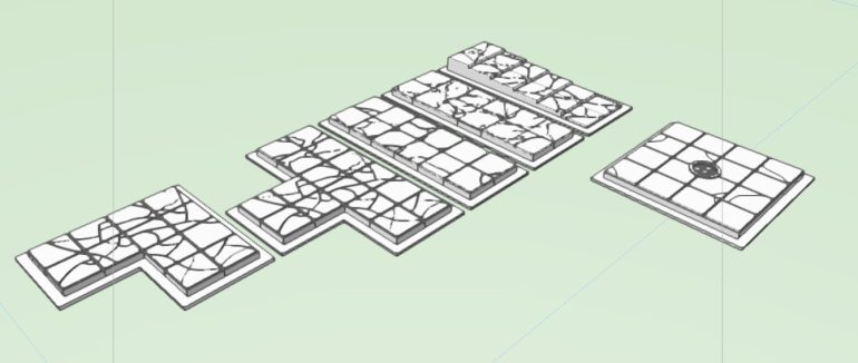I worked through the 2 corridor sections at first, the T Junction and corner, before starting on the dungeon rooms