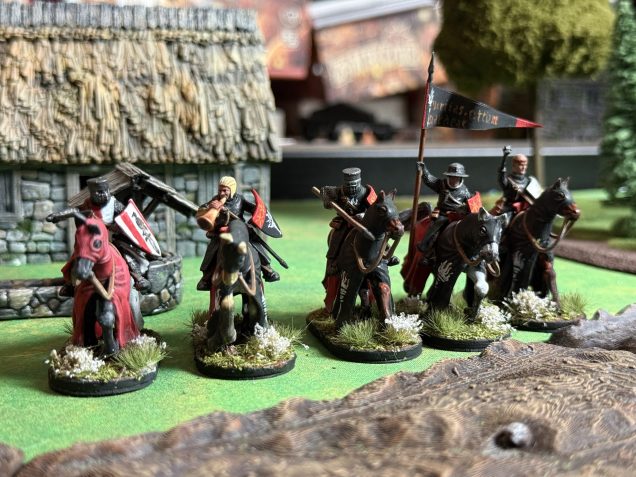 The newly painted mounted group, matching the original