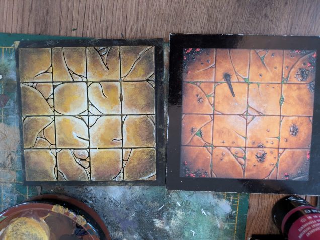 The Torture Chamber was one of those board sections with weapons and bits on that I chose to leave out in the design stage. Now it's painted it's a bit clearer which room is which!