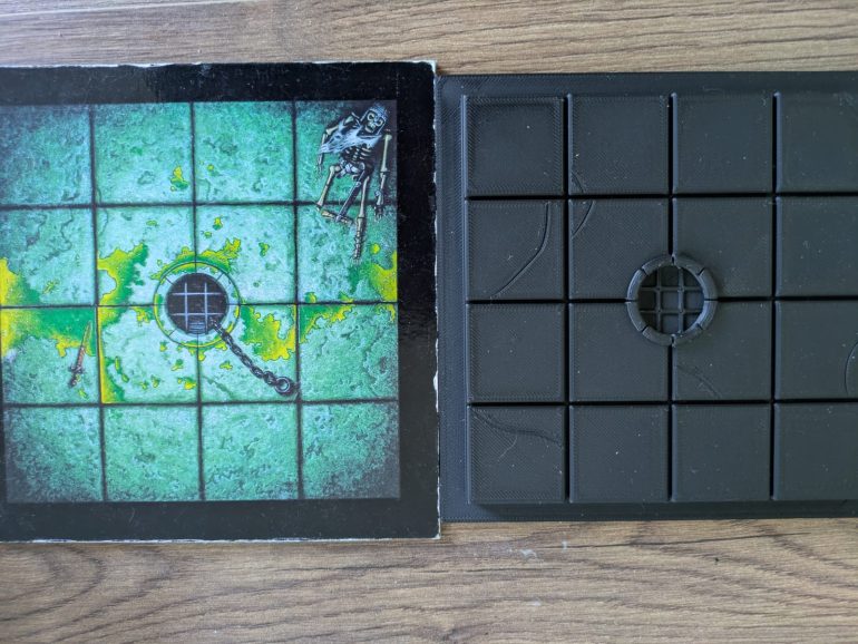 I raised the rim of this well initially, but have since modified the STL so that it's flush with the squares so I don't get wobbly miniatures