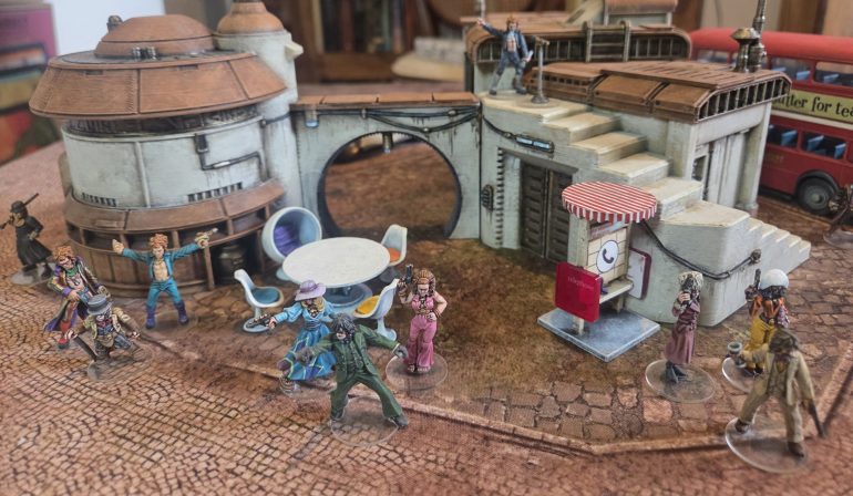 Looking at the scenery, i felt it had a cool 60's sci fi vibe, perfect for the Lucid Eye Plot Device miniatures that had been in my painting pile of shame for to long. So a new project has been started (Search 