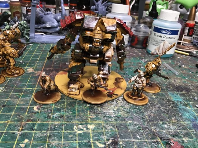 Went over Nico and leaders shirt with deck tan colour to make them stand out a lot easier, and put leadbelcher on stuct on the walkers