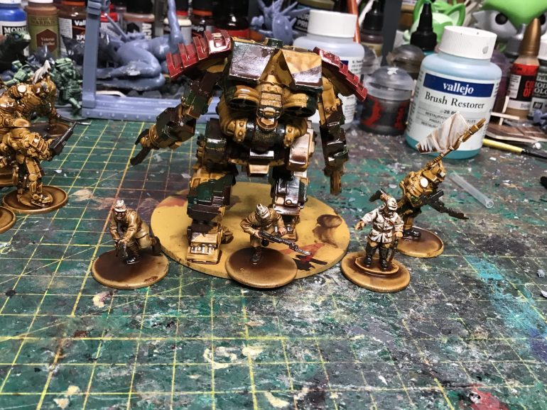 Went over Nico and leaders shirt with deck tan colour to make them stand out a lot easier, and put leadbelcher on stuct on the walkers