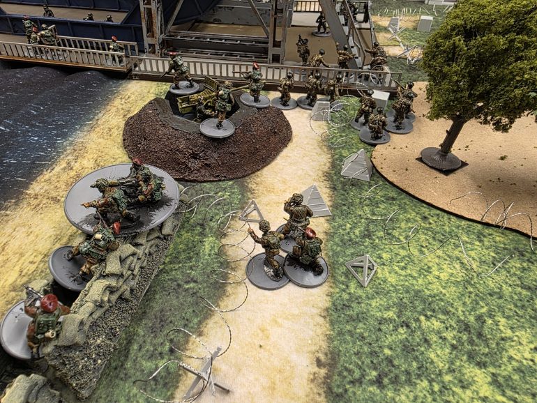 The British make a last ditch effort to rush the bridge with paras and commandos. But its to little to late , as the dice roll for a 8th turn is failed