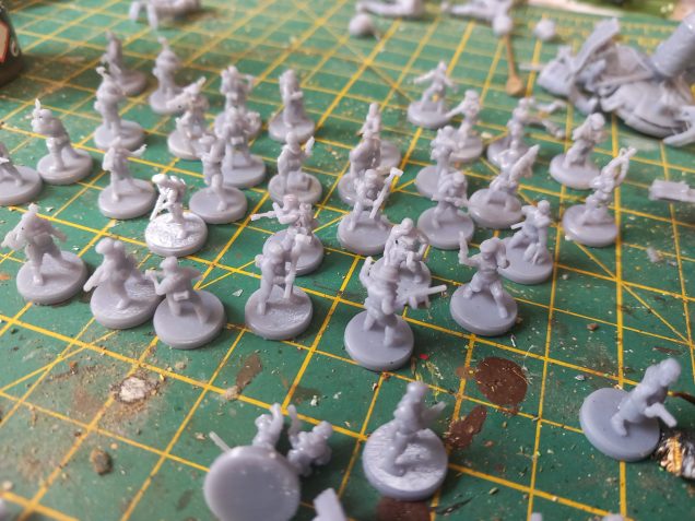 The resin minis are so small, you can get loads printed in no time