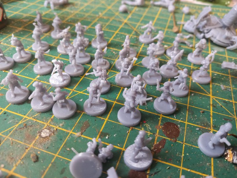 The resin minis are so small, you can get loads printed in no time