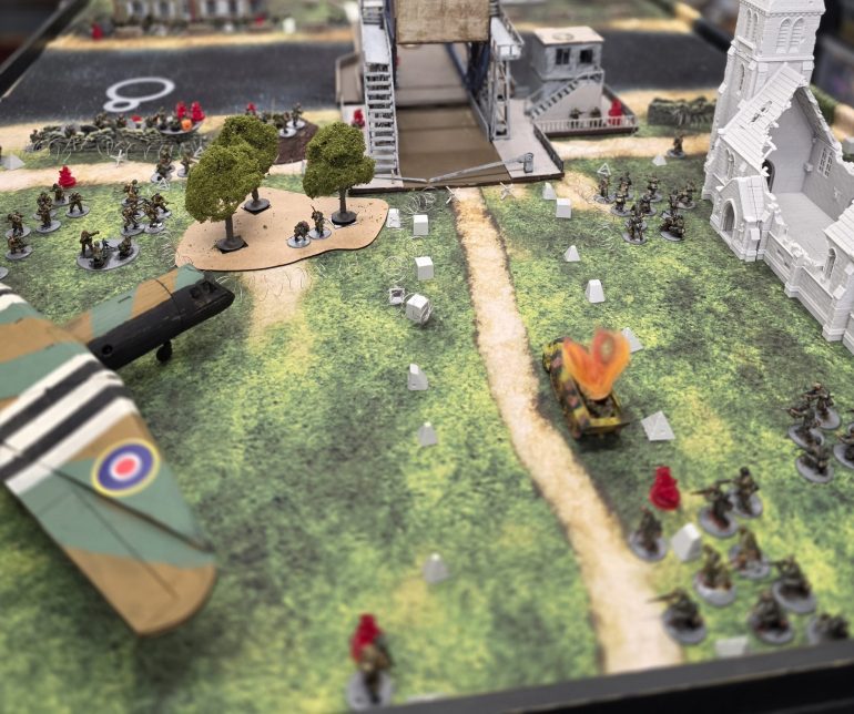 Commandos engage  Germans,  ox and bucks try to rush the bridge