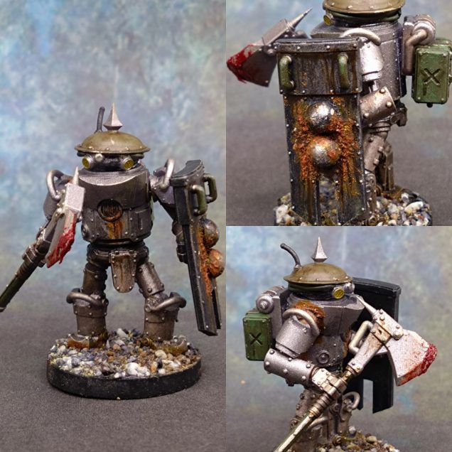 The rust was fun, though I realised that like much of the equipment in wargames, it shouldn't be too rusty. The Automatons are a new invention in Konflict 47. Not sure they have time to get too rusty, but it's fun to make surfaces more interesting.