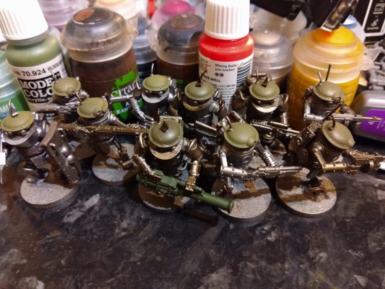 I loved the Automatons I saw on the Of Oil and Iron page. I hoped they were being sold at 15mm, but they were 32mm instead. There are no infantry in the game, but I enjoy the aesthetic of this universe so much I put in my order.
