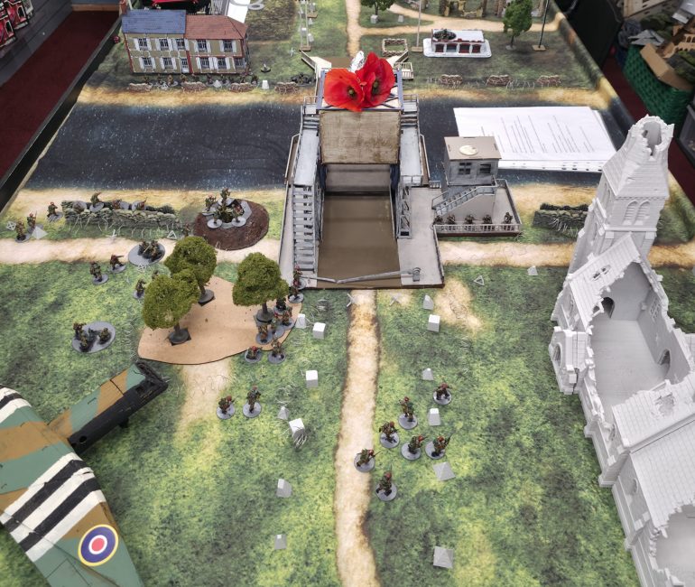 Ox and Bucks race to capture closest trench  and AT gun. While to other sections,  race to capture  the bridge  and bridge controls 