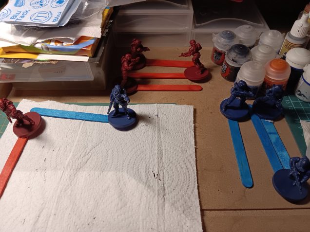 Undercoat applied, drying ready for next part.