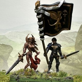 La Lionne Rousse and Sister Standard command stands