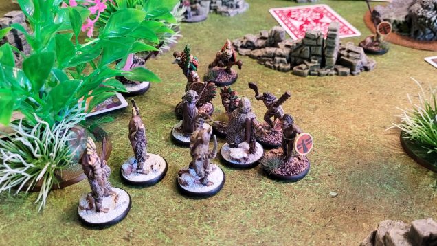 Our first major clash, as a group of Aztec warriors take down a whole unit of neanderthal archers before they manage a single shot.