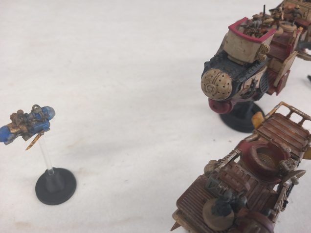 As the crew take their tugboat back they come under fire from the bikes. Using the stolen shuttles tesla cannon they immobilise the bike that flues forward uncontrollably forcing the pilot to restart the engine.