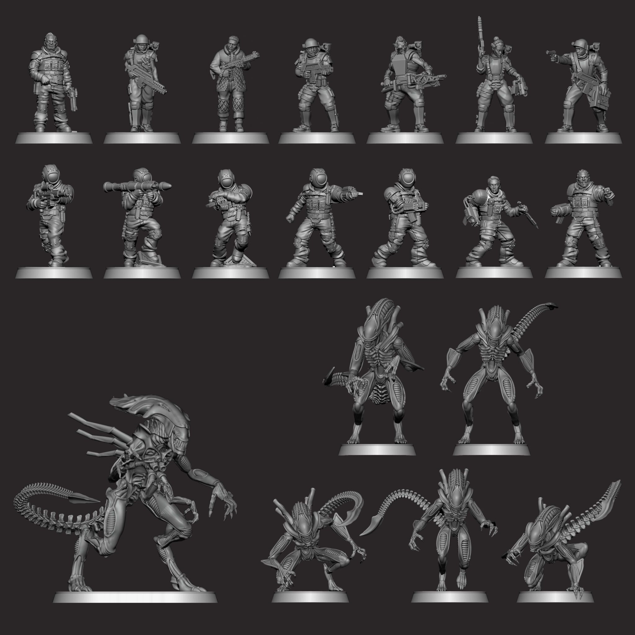 Miniatures Set Contents - ALIEN
