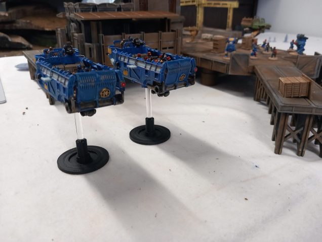 Trucks and landing barges