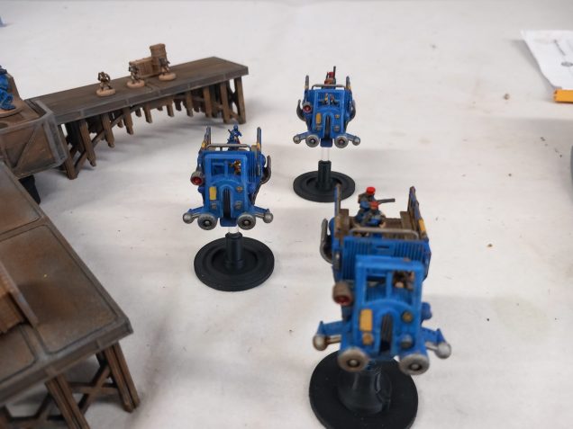Trucks and landing barges