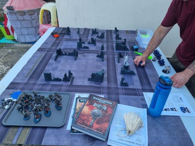 The set up - Orks took the left and marines the right