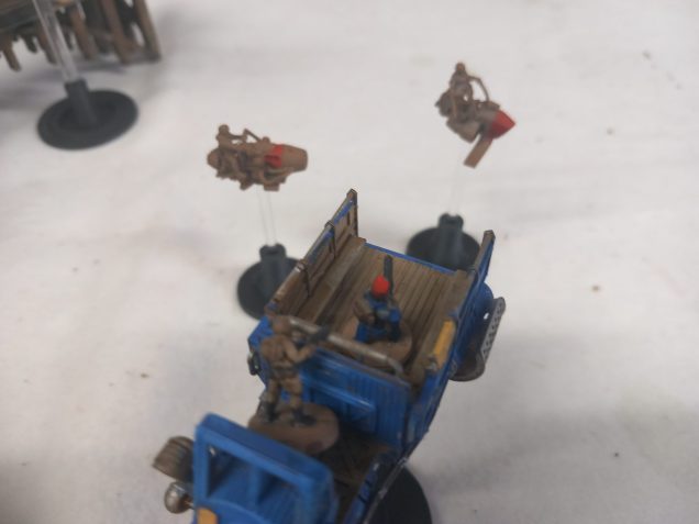 Soldiers fire from the truck but are killed by the harassing pirates 