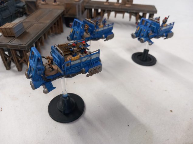 Trucks and landing barges