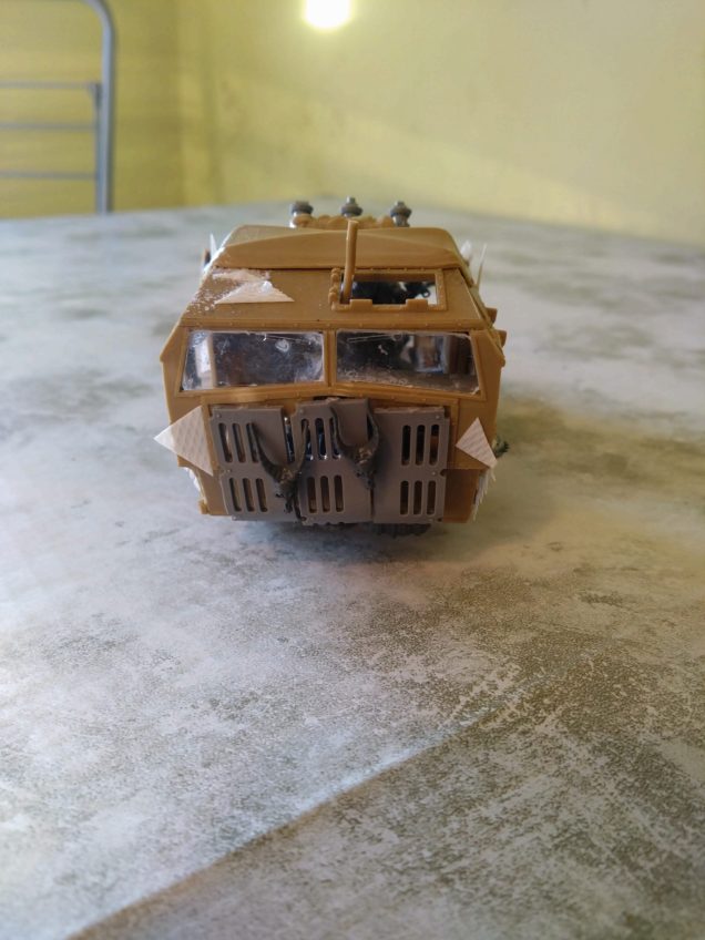 I have seen that lots of Ork players scratch build vehicles. I remembered that I had a British WW2 Quad truck as a 1/35 kit that was never going to get built. It was an abandoned project of my Dad's that I didn't have any plans to make.