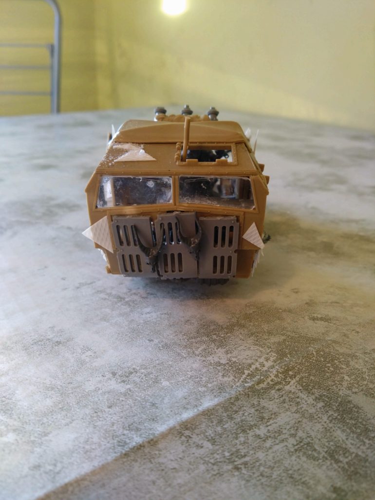 I have seen that lots of Ork players scratch build vehicles. I remembered that I had a British WW2 Quad truck as a 1/35 kit that was never going to get built. It was an abandoned project of my Dad's that I didn't have any plans to make.