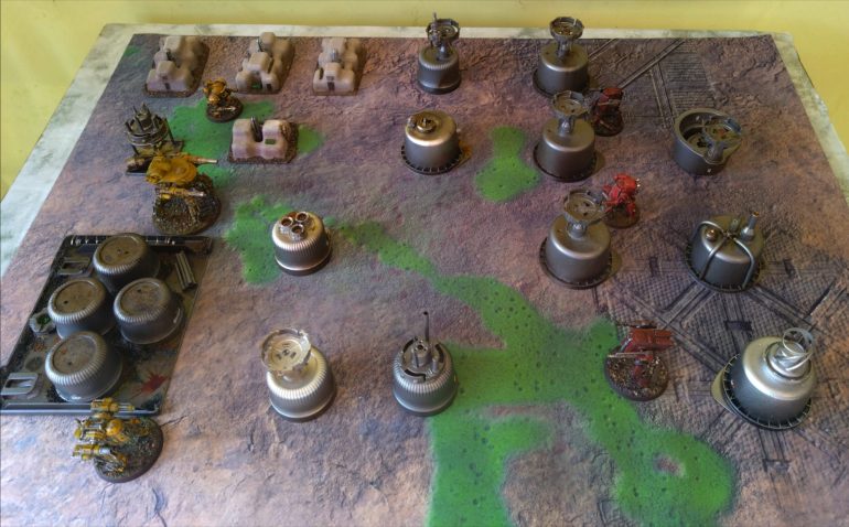 Just playing with my terrain made so far, and playmat, and a few minis to see if I have enough yet. Getting there. Just need to get the rules learned and a few gaming aids finished off.