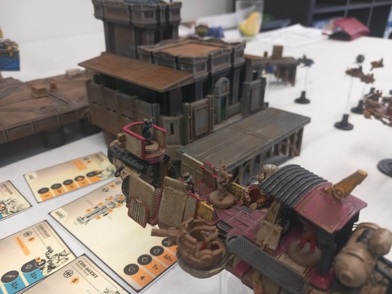 The tug has been upgraded with weapon positions but the best gun for clearing the enemy off the rooftops is on the wrong side so has no arc