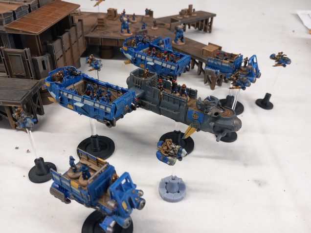 My complete company forces so far, all the boats stocked up with infantry