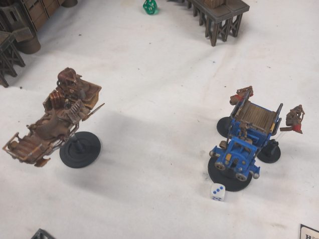 After releasing the transcontainer the pirates board their shuttle and evacuate, trading shots with the company truck 