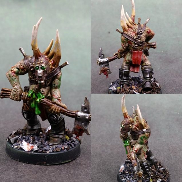 I already have a lot of Poxwalkers, but again I tripped over a sprue to complete my 100 pledge and gory zombie type models are always fairly fast to paint.