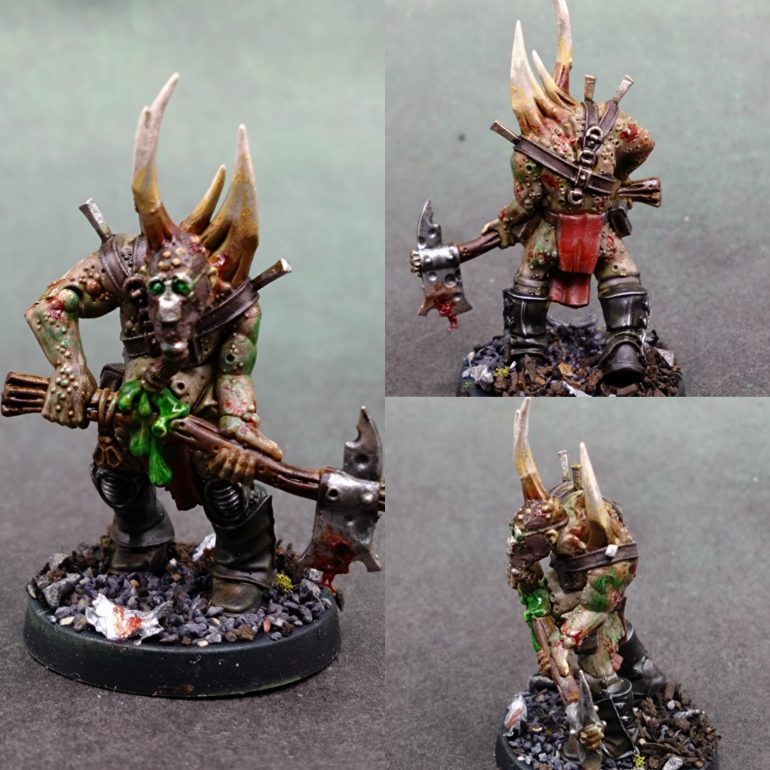 I already have a lot of Poxwalkers, but again I tripped over a sprue to complete my 100 pledge and gory zombie type models are always fairly fast to paint.