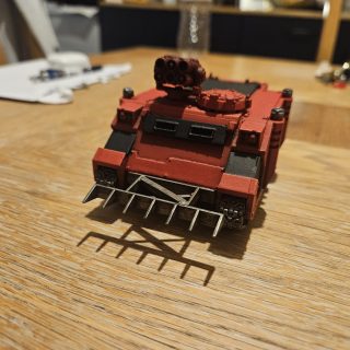 Red and black armour