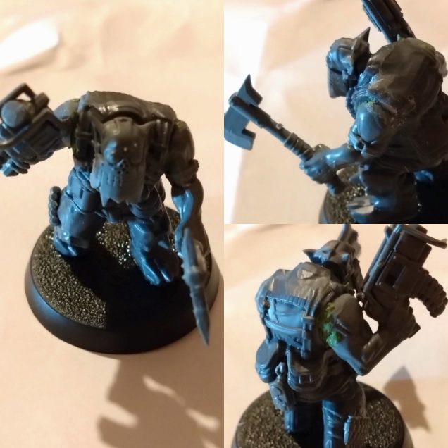 I built all the specialists with the GW parts and then began building the Kommando Boyz with the Mantic bodies. 