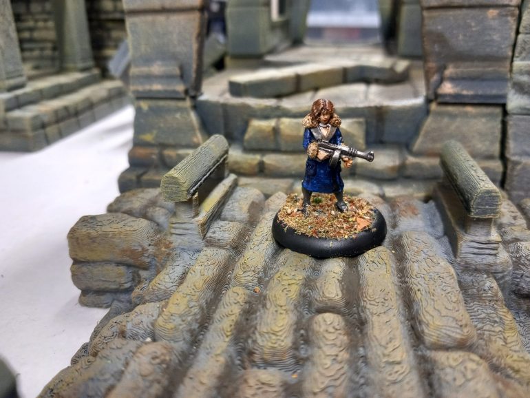 Going through my collection I sorted out two warbands. One for our heroes and another for me to GM using the solo rules that aren't in the published book but can be downloaded from osprey. That way everyone has to work together. The birthday girl was given Ammunition Amy the Chicago gangster 