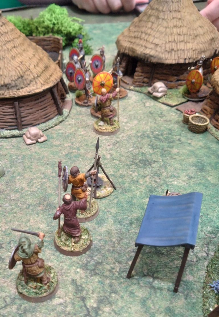 The first clash of spear on shield