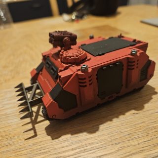 Red and black armour