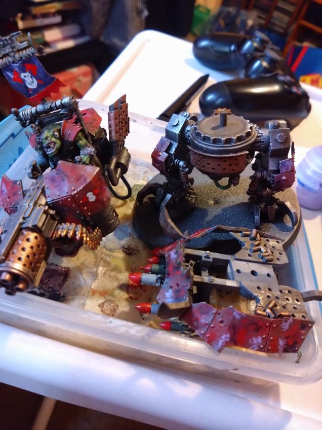 Even when painting in subassembly, I should have probably just painted the gunner separately to get to all areas.