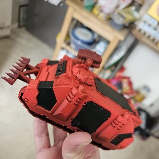 Red and black armour