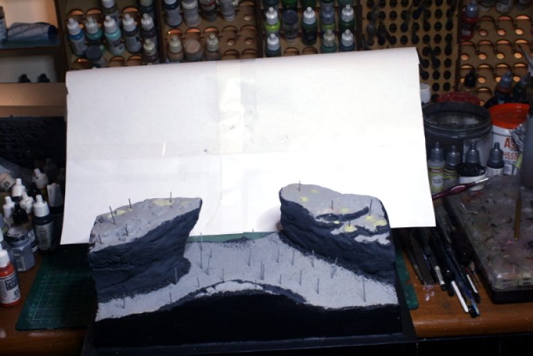 Getting ready to airbrush the base colours