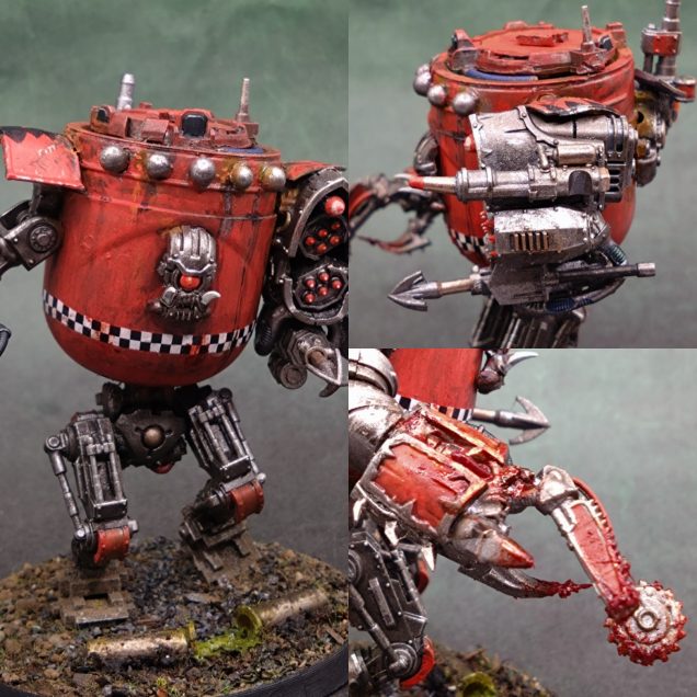 Really happy with the gore and the mad rocker launcher shoulder. If they were all shot at once I imagine he would be spun in a near fatal spin and unscrew leg and fall over.
