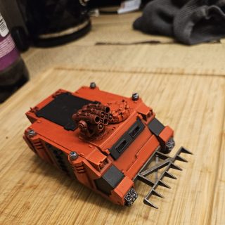 Red and black armour