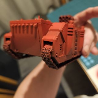 Red and black armour
