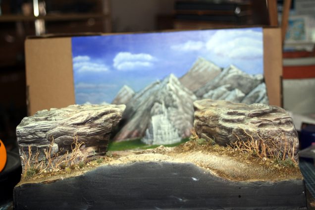 I added some vegetation to create more interest, but I kept it mute in colour, so it doesn't distract from the bright white city.