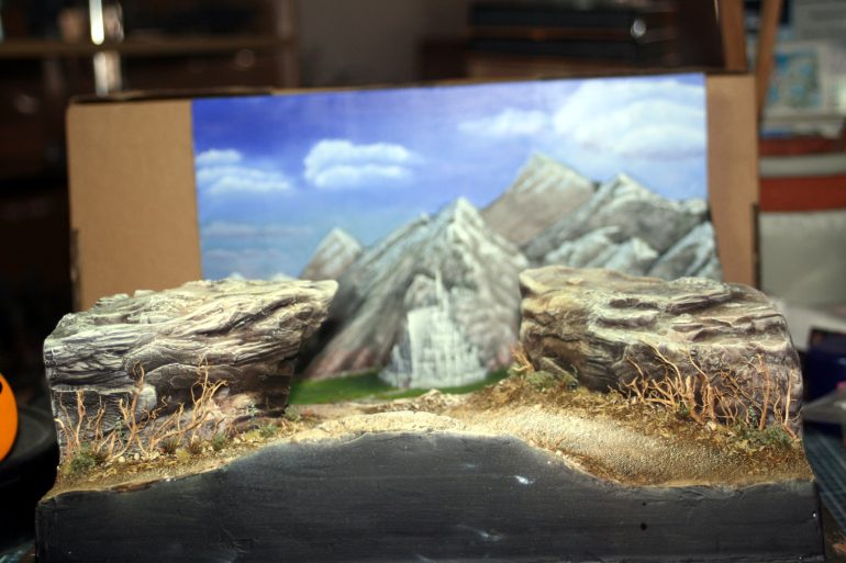 I added some vegetation to create more interest, but I kept it mute in colour, so it doesn't distract from the bright white city.