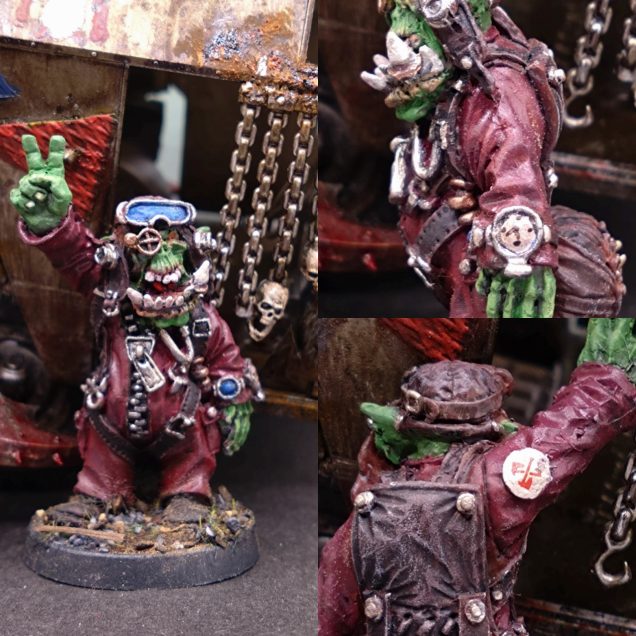 He was a belly gunner on a Stompa. But given the lack of action, and his understanding of vehicle based dakka, he gets the job with my Blood Axes force as Trukk pilot.