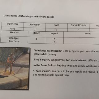 Character sheets