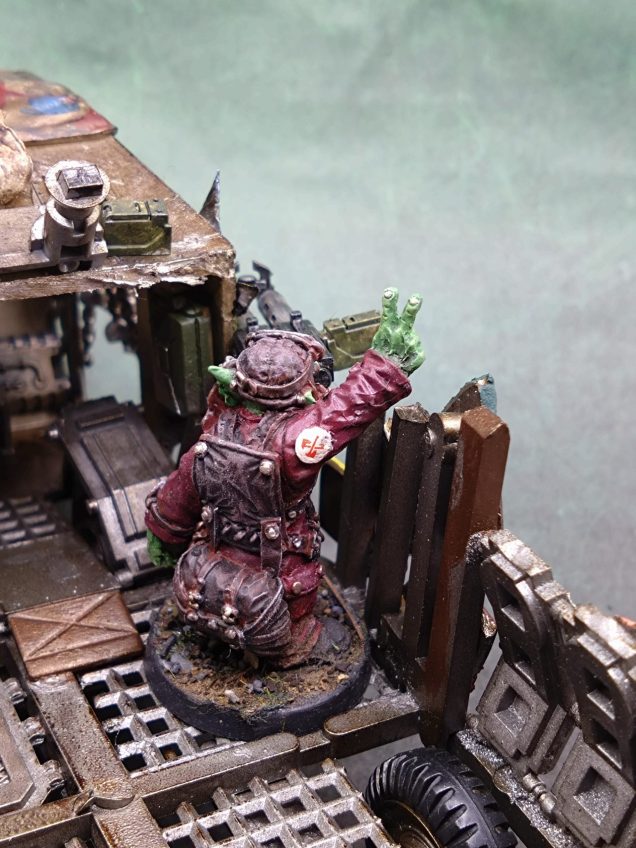 Seeing as he seems so comfy behind the gun, like at the guns on the side of Flying Fortress, the Trukk is now called The Memphiston Belle.
