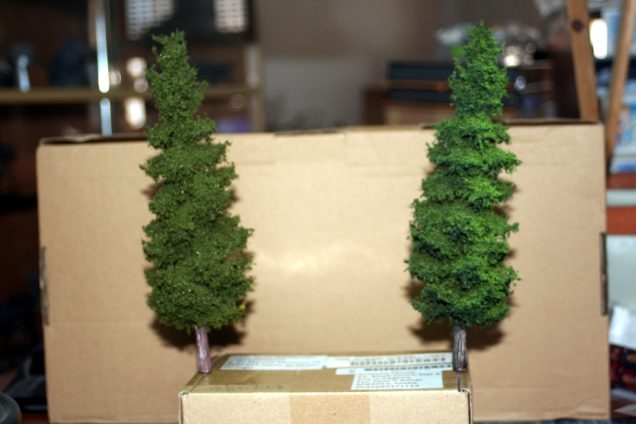 I decided to add two trees to either side of the diorama to help frame the composition better. The tree to the right has been highlighted a bit to give some interest.