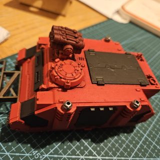 Red and black armour